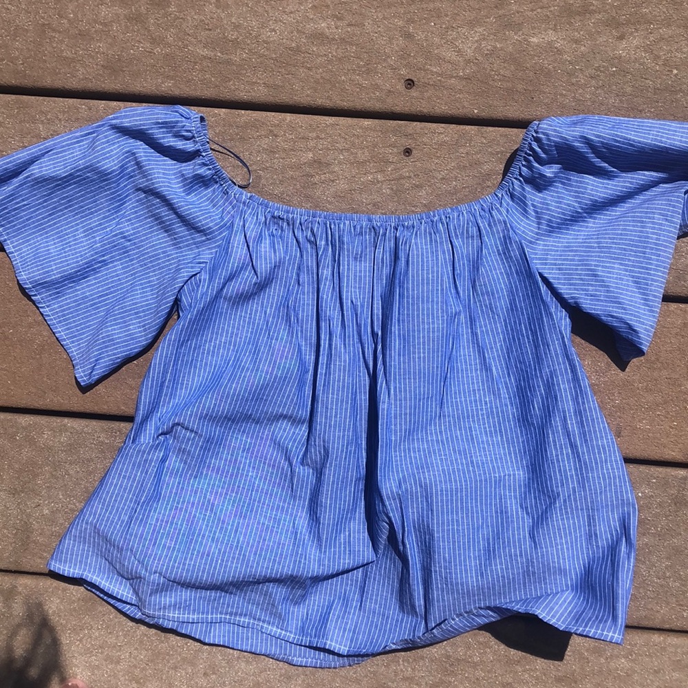 Striped women’s off the shoulder top